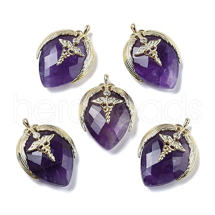 Natural Amethyst Pendants G-U019-01G-06-1