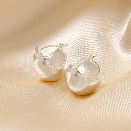 Shiny Geometric Round Brass Hoop Earrings HX8487-2-1