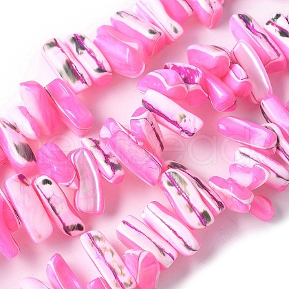 Dyed Natural Trochus Shell Beads Strands SSHEL-C013-09E-1
