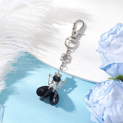 Angel Glass Pendant Decorations HJEW-MZ00261-07-1