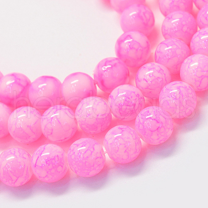 Baking Painted Glass Round Bead Strands DGLA-Q019-10mm-64-1