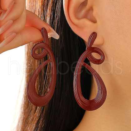 Spray Printed Alloy Stud Earrings WG1C64B-07-1