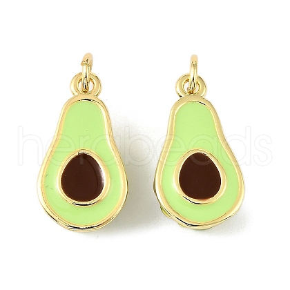 Fruit Brass Enamel Pendants KK-M324-04C-G-1