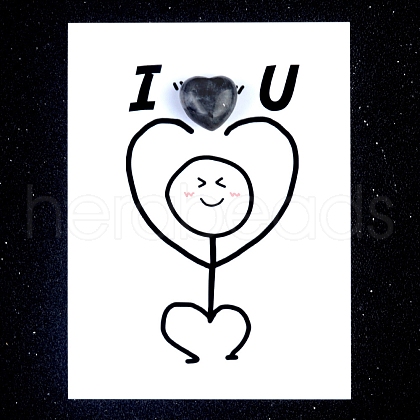 Natural Larvikite Heart Display Decorations PW-WG5A099-18-1