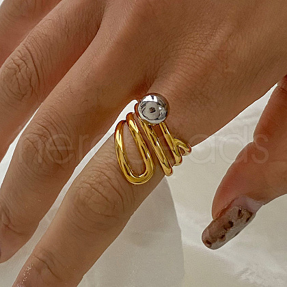 304 Stainless Steel Cuff Rings RJEW-V014-03GP-1