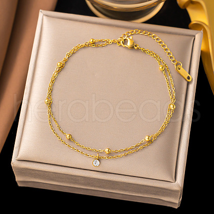 Stainless Steel Alloy Charm Anklets WG33B59-34-1