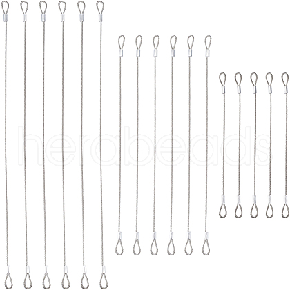 Gorgecraft 15Pcs 3 Styles Steel Wire Cord AJEW-GF0009-63-1