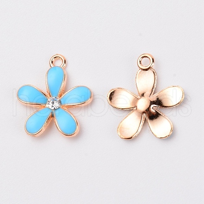 Zinc Alloy Enamel Flower Pendant ENAM-TAC0007-14C-1