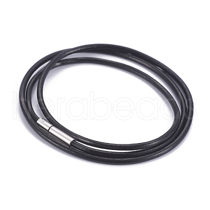 Leather Cord Necklace Making X-MAK-L019-03-1