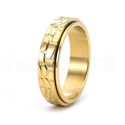 Textured Stainless Steel Rotating Finger Ring PW-WG29121-15-1