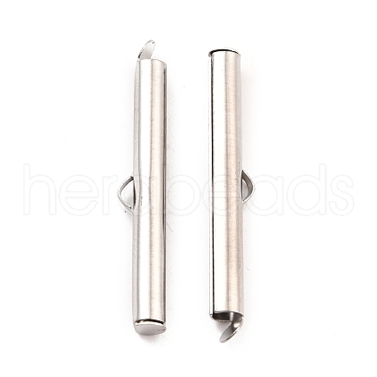Non-Tarnish 304 Stainless Steel Slide On End Clasp Tubes STAS-C044-08E-P-1