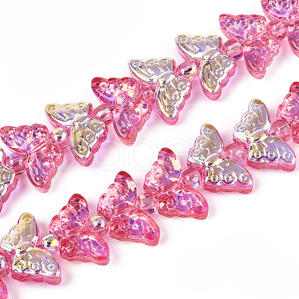 Transparency Electroplate Glass Beads Strands GLAA-T023-39A-02-1