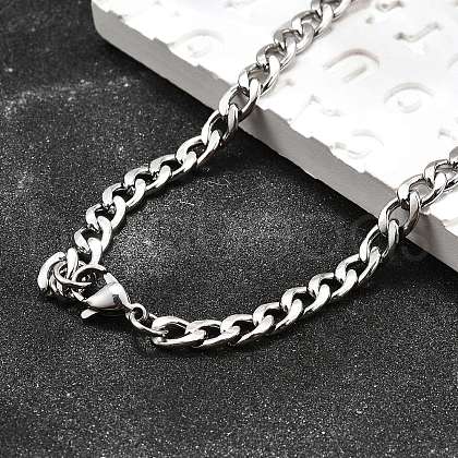 Tarnish Resistant 304 Stainless Steel Curb Chain/Twisted Chain Necklace Making STAS-A028-N122P-1