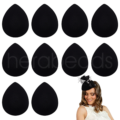 10Pcs EVA Cloth Teardrop Fascinator Hat Base for Millinery AJEW-FG0004-53A-1