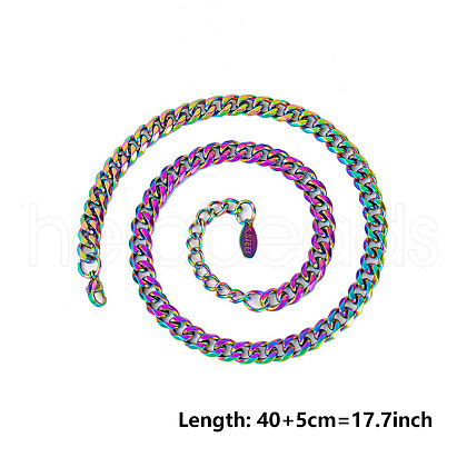 304 Stainless Steel Cuban Link Chain Necklaces AZ7652-5-1