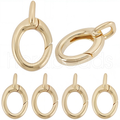 SUNNYCLUE 6Pcs Brass Spring Gate Rings FIND-SC0010-95-1