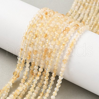 Natural Citrine Beads Strands G-L622-C05-3mm-B-1
