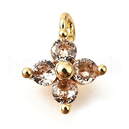 Brass Micro Pave Cubic Zirconia Pendants KK-D356-07I-G-1