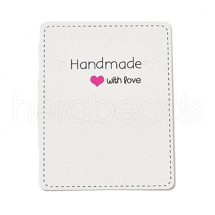 Rectangle Word Print Paper Earring Necklace Display Card CDIS-M007-02G-1