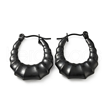 Ion Plating(IP) 304 Stainless Steel Teardrop Hoop Earrings for Women EJEW-G293-12EB-1