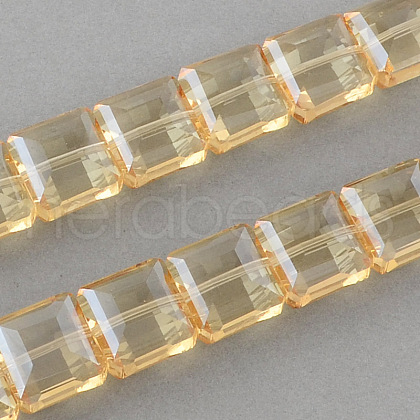 Electroplate Faceted Transparent Glass Beads Strands EGLA-S087-01-1