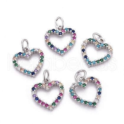 Brass Micro Pave Cubic Zirconia Charms ZIRC-L070-51P-1