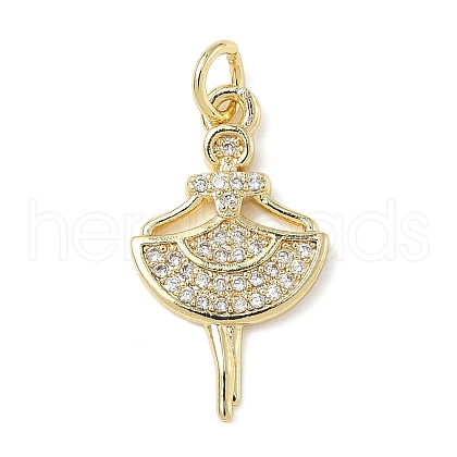 Brass Micro Pave Cubic Zirconia Pendants ZIRC-I356-08G-03-1