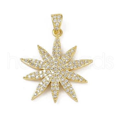 Brass Micro Pave Cubic Zirconia Pendants KK-M322-47A-G-1