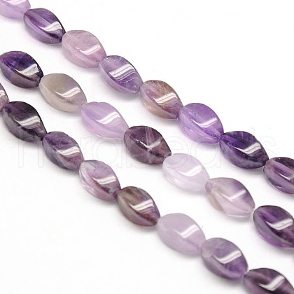 Natural Twist Amethyst Beads Strands G-L243B-03-1