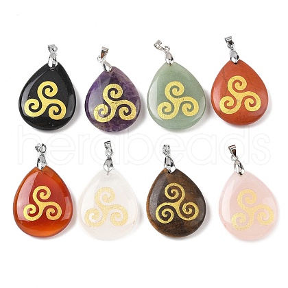 Natural Mixed Stone Pendants G-F786-09F-1