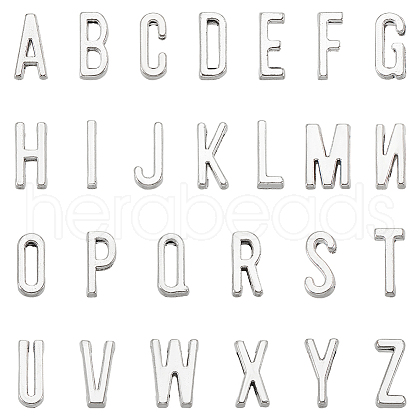 Tibetan Style Alloy Alphabet Slide Charms TIBEP-PH0004-49AS-1