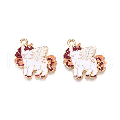 Rack Plating Alloy Enamel Pendants ENAM-N056-420-1