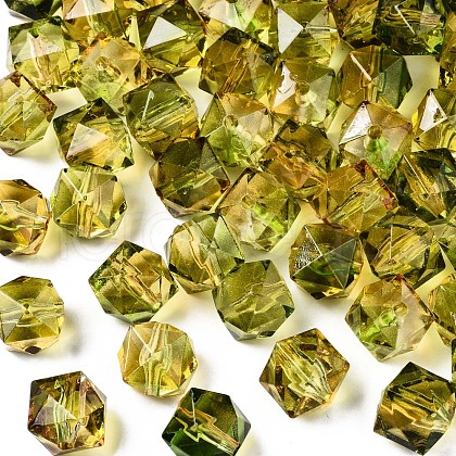 Two Tone Transparent Spray Painted Acrylic Beads ACRP-T005-26J-1