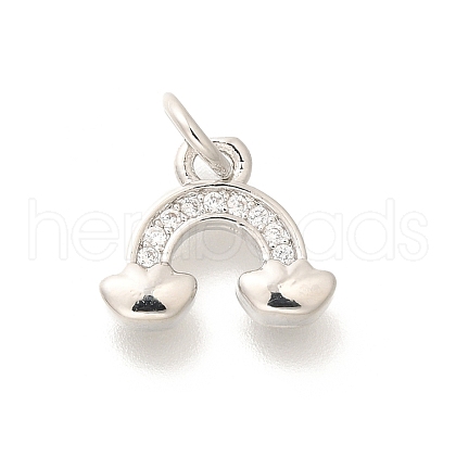 Brass Micro Pave Clear Cubic Zirconia Pendants KK-L225-040P-1
