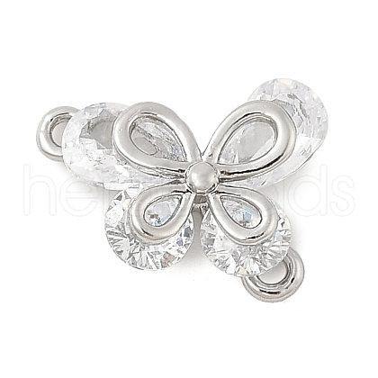 Brass Micro Pave Cubic Zirconia Connector Charms KK-U056-04P-1
