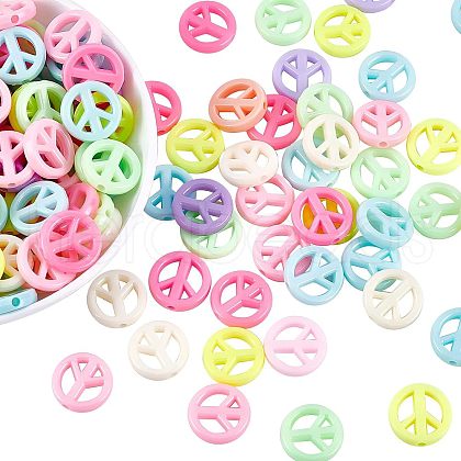 CHGCRAFT 120Pcs Opaque Acrylic Beads SACR-CA0001-12-1