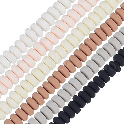 SUPERFINDINGS 6 Strands 6 Colors Handmade Polymer Clay Beads CLAY-FH0001-10-1