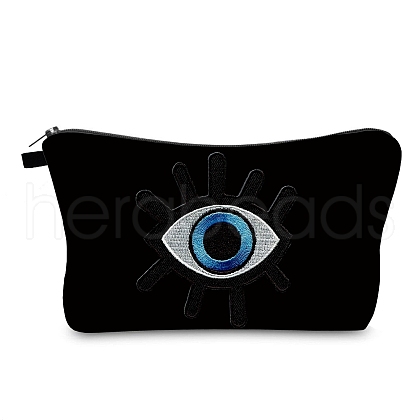 Evil Eye Theme Polyester Cosmetic Pouches ABAG-D009-01G-1