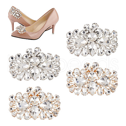 GOMAKERER 4Pcs 2 Colors Detachable Flower Shoe Decoration AJEW-GO0001-95-1