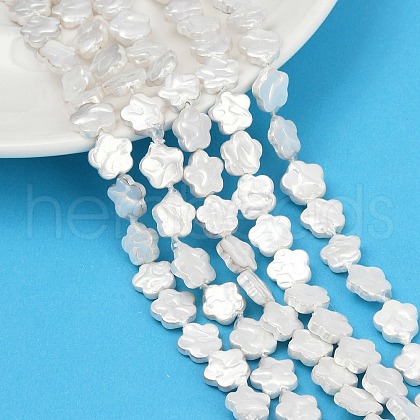 Electroplate Porcelain Imitation Pearl Beads Strands BSHE-Z009-07-1