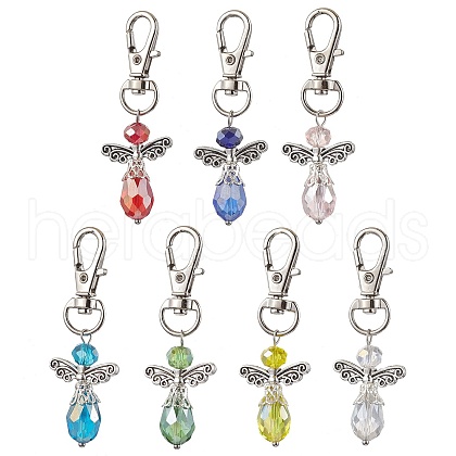 Angel Glass Pendant Decoration HJEW-JM02154-1