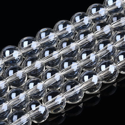 Transparent Electroplate Glass Beads Strands GLAA-T032-T8mm-AA13-1