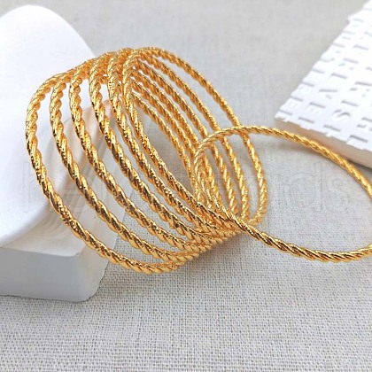 6Pcs Alloy Twist Bangles FS-WG46B36-02-1