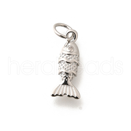Rack Plating Brass Pave Natural Gemstone Fish Charms with Jump Rings KK-L225-013P-1
