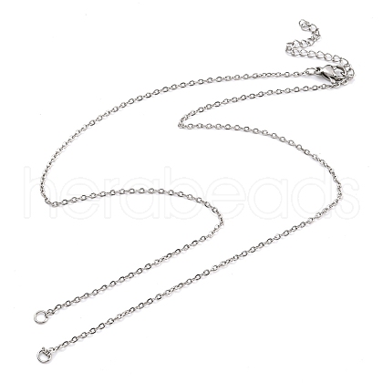 304 Stainless Steel Cable Chains Necklace Makings AJEW-P119-04A-P-1