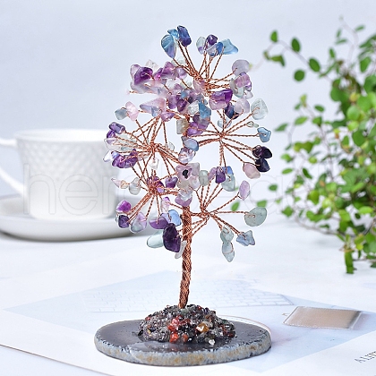 Natural Fluorite Chips Tree Decorations PW-WG16664-05-1