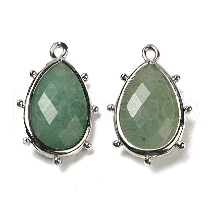 Natural Green Aventurine Pendants G-B009-02P-Q-1