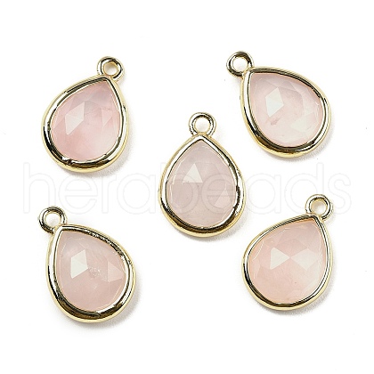 Natural Rose Quartz Faceted Pendants G-U019-05G-09-1