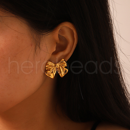 French Style Stainless Steel Butterfly Stud Earrings CG5144-1