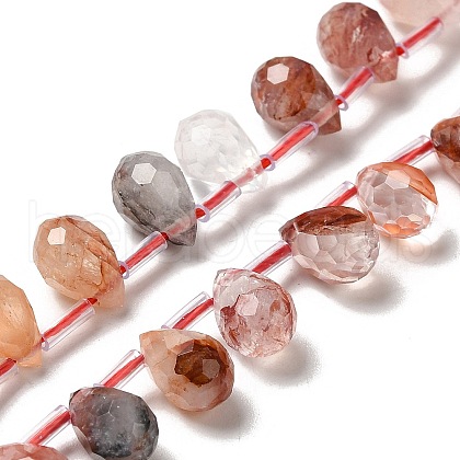 Natural Ferruginous Quartz Beads Strands G-H297-B13-01-1
